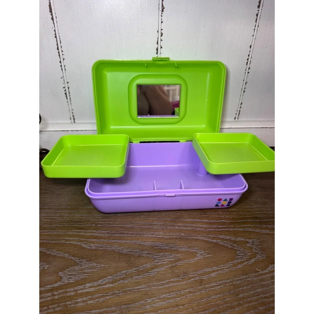 Caboodles On-The-Go Girl Retro Makeup Organizer Case Green Purple P000113 NWT